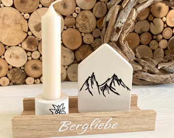 Bergliebe Kerzenhalter, Deko Berge, Haus, Geschenk Wandern, Geschenk Berge, Geschenk Geburtstag, Allgäu, Alpen, Frühlingsdeko