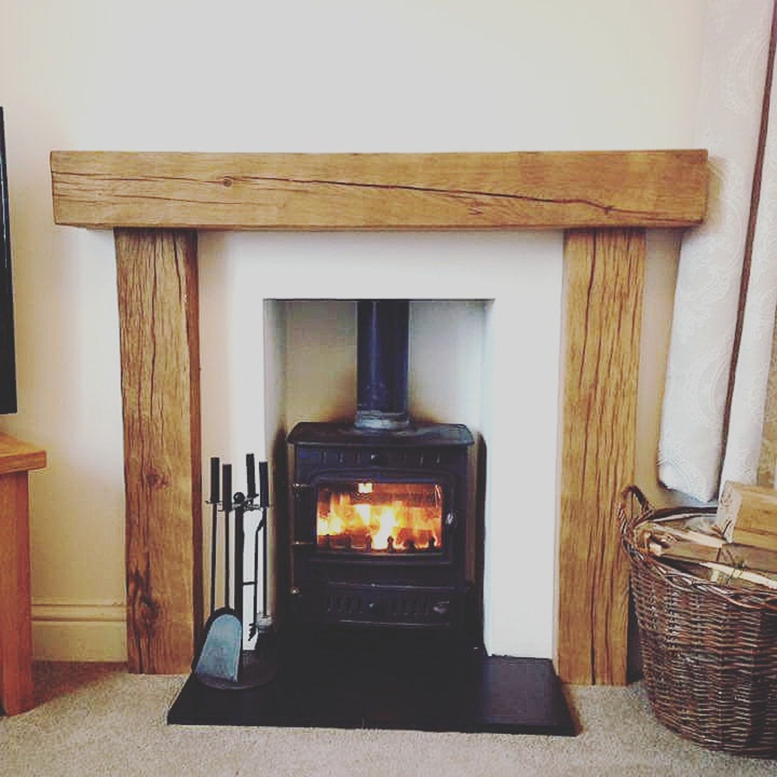 Traditional Solid Oak Beam Fire Surround With Fitting Kit. Etsy UK