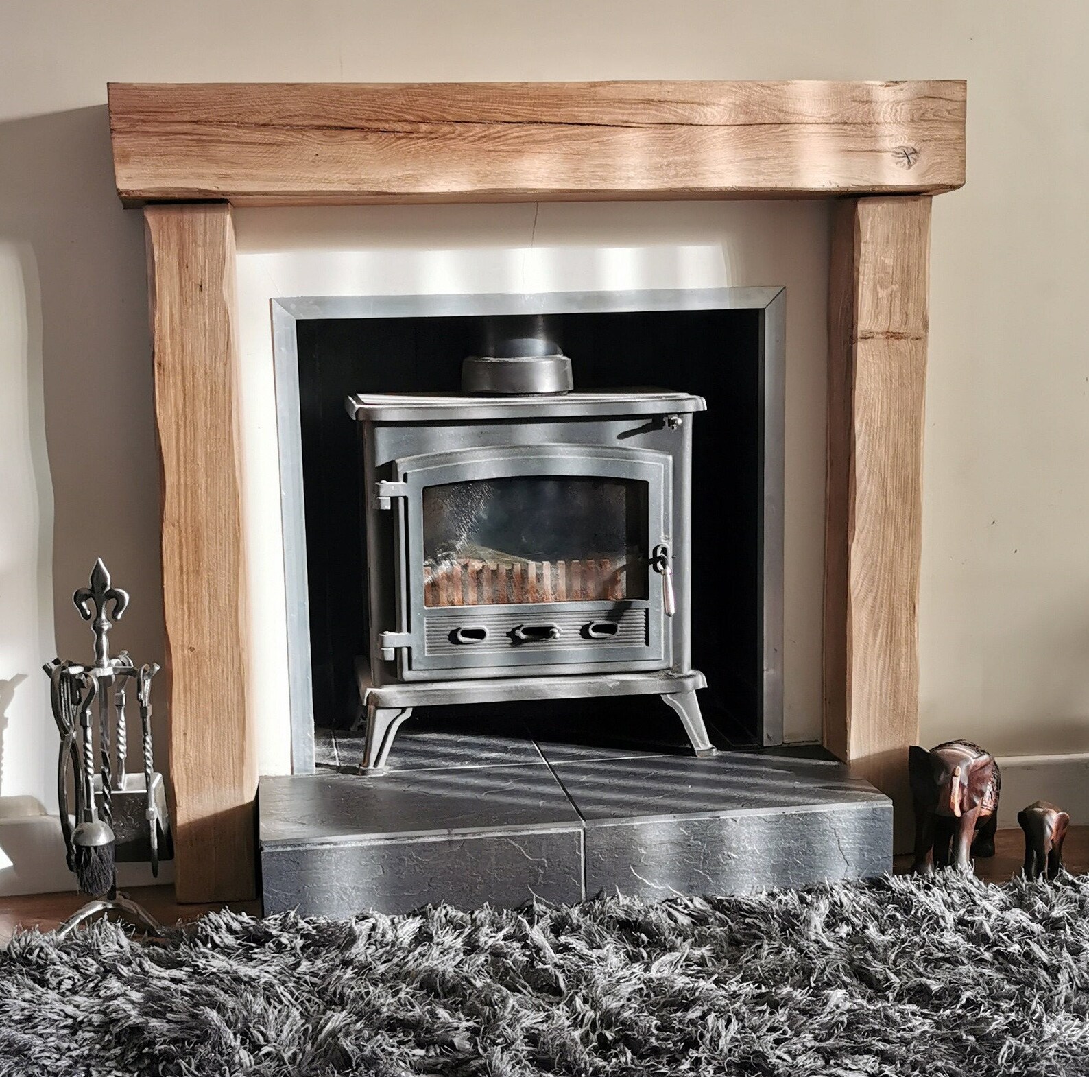 Traditional Solid Oak Beam Fire Surround With Fitting Kit. Etsy UK