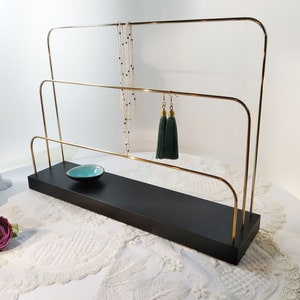 Jewelry stand jewelry holder simple jewelry display organizer jewelry storage minimalist wood metal large length 40 cm
