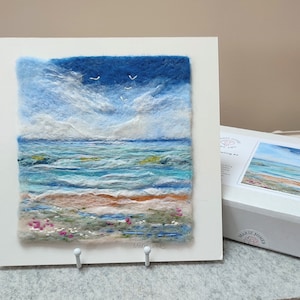 KIT. At The Beach Seascape Felt Art Needle Felting DIY Crafting Gift