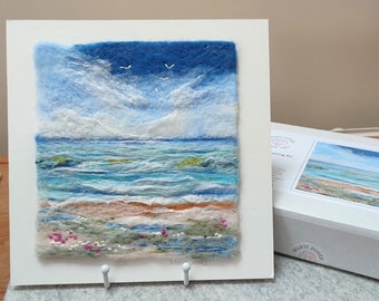 Needle Felting Kit. Beach, Seascape Art Crafting Gift