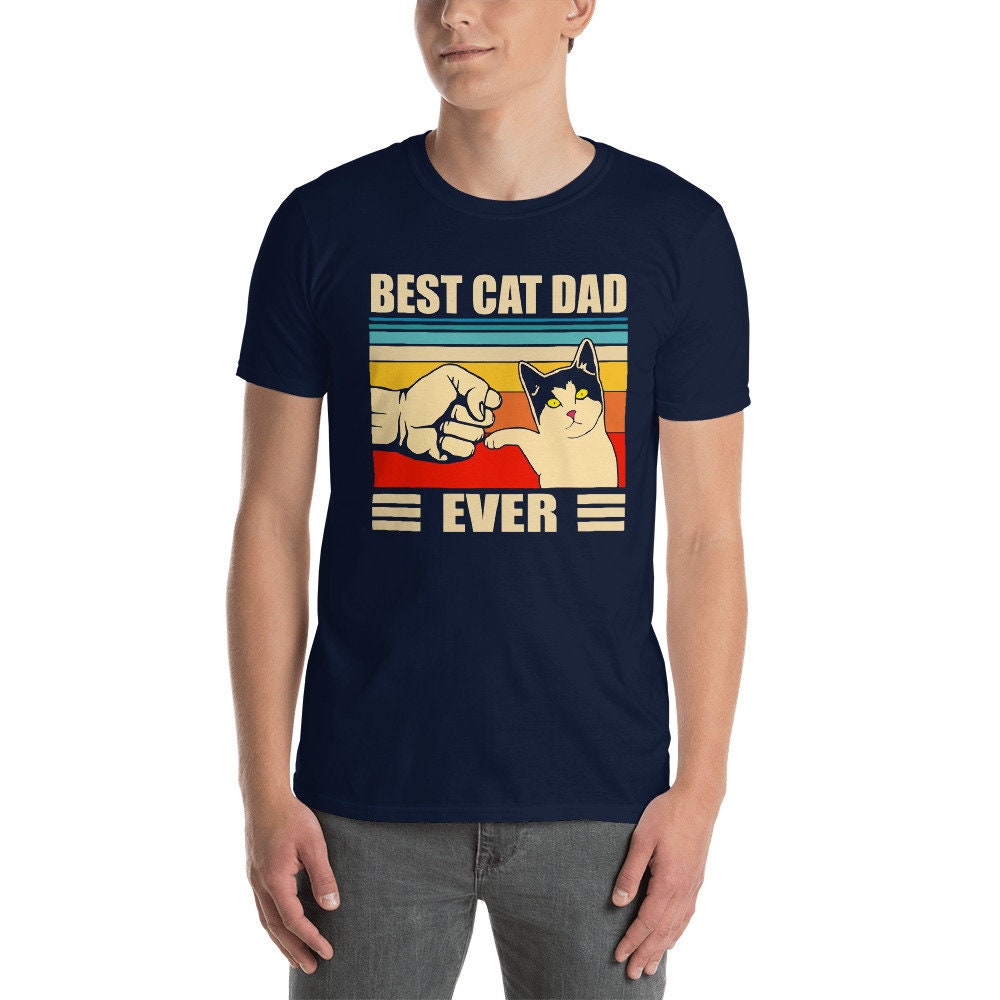 Best Cat Dad Ever Shirt Funny Cat Shirt Vintage Fathers Day Etsy