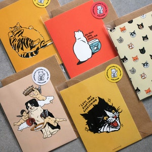 Sad Cat Club II Cartão de felicitações / Postal / Cartão em branco