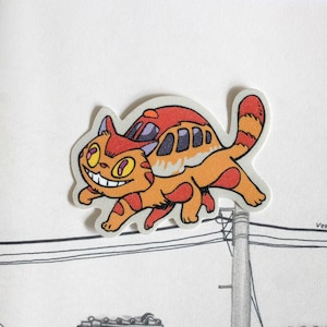 Ghibli Cat Bus Vinyl Glitter Sticker