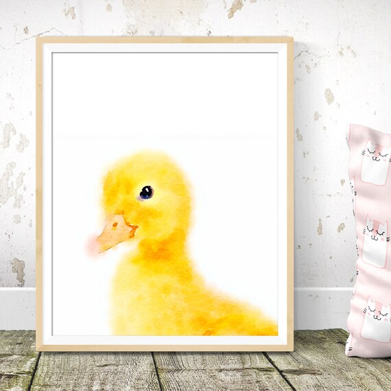 Duckling Wall Art Instant Download Watercolor Woodland Etsy