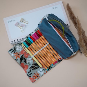 Personalized pencil case school - green - pencil case with name elastic band, gift student, pencil case girl with name