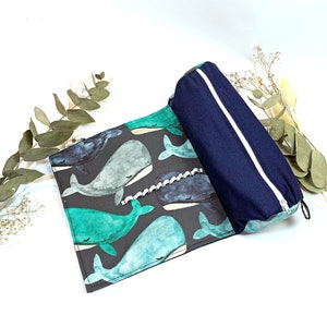 Pencil case &quot;Whale&quot; / pencil case, pen case, pencil case, school, study, pencil case, pencil roll, university, school enrollment