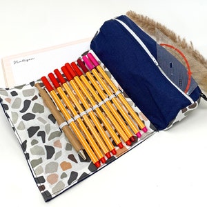 personalized pencil case school - green - pencil case with name elastic band, gift student, pencil case girl with name