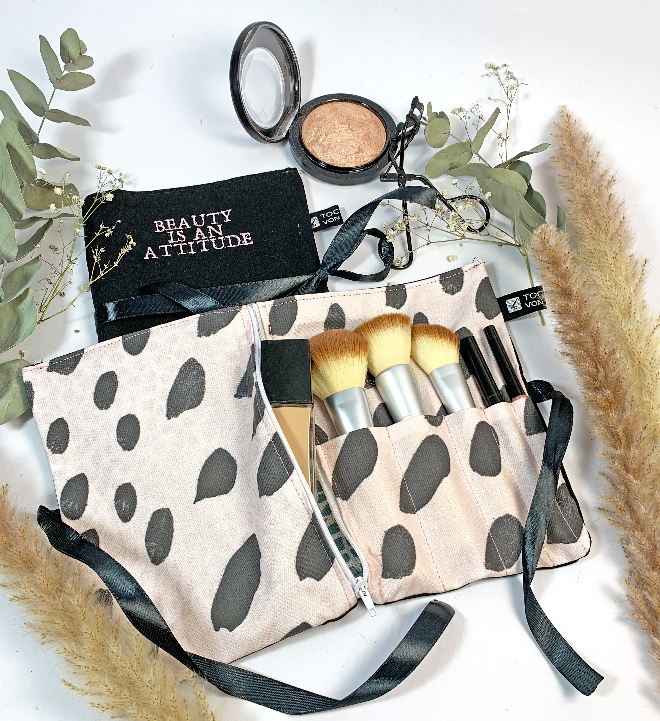 Stylische Schminktasche Aus Baumwolle & Leinen – 24,4x18,8 Cm, Wasserdicht Innen, Perfekt Als Geschenk Für Frauen