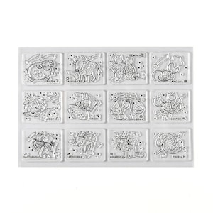 Sternzeichen Silikonstempel Clearstamp Motivstempel Set Horoskop DIY Basteln Druck