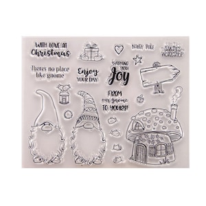 Weihnachten Wichtel Gnome Silikonstempel Clearstamp Motivstempel Set DIY Basteln