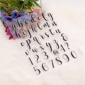 Buchstaben Alphabet Zahlen Silikonstempel Clearstamp Motivstempel Set DIY Druck
