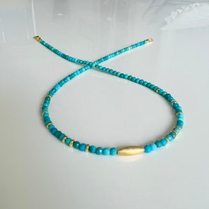 Turquoise Necklace 925 Sterling Silver Gold Plated