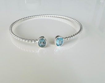 Brazalete de topacio plata de ley 925