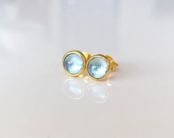 Topaz Earrings 925 Sterling Silver Gold Plated