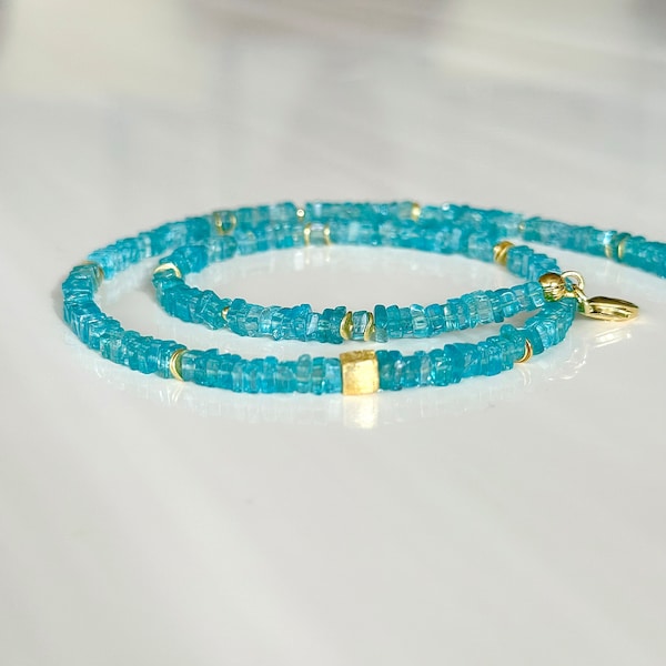 Luminous Apatite Necklace 925 Sterling Silver