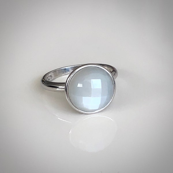 Mystischer Mondstein Ring 925 Sterling Silber