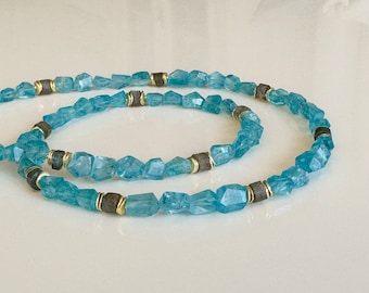 Shining Apatite Necklace 925 Sterling Silver Gold Plated