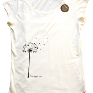 organic women's shirt blueberry flower