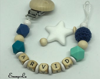 Pacifier with wish name and silicone star