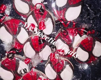 Spider Man/Spider Man Birthday/ Spider Man Cookies/Superhero Birthday/Birthday Party/Superhero Cookies/ Superhero/Birthday Cookies/ 1{Dozen}
