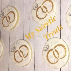 Wedding Cookies/Ring Cookies/Wedding Sugar Cookies /Wedding Gift/ Wedding Favors 1{Dozen}