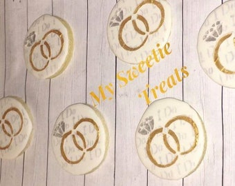 Wedding Cookies/Ring Cookies/Wedding Sugar Cookies /Wedding Gift/ Wedding Favors 1{Dozen}