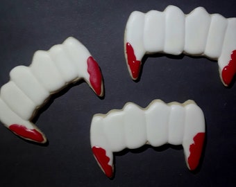 Vampire teeth/Halloween cookies 1{Dozen}