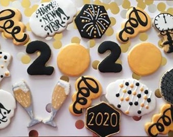 New Years Eve 2024/New Years Cookies/New Years Eve/ New Years Eve Cookies/New Year/ /New Years Party/ New Years Party Favor 1{Dozen}