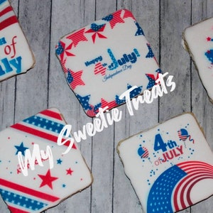 Patriotic Cookies/Royal Icing Decorated Cookies/Fourth of July/ Fourth of July Cookies/ 4th of July cookies Sugar Cookies/ Decorated cookies