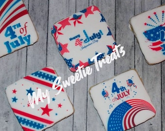 Patriotic Cookies/Royal Icing Decorated Cookies/Fourth of July/ Fourth of July Cookies/ 4th of July cookies Sugar Cookies/ Decorated cookies