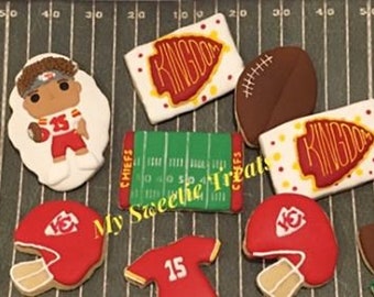 Football/Nfl/ANY TEAM Cookies/nfl cookies /birthday cookies /party favors/ cookies/sports cookies/ sports themed football cookies 1{Dozen}