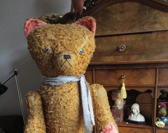 Vintage außergewöhnlicher großer  Teddybär " Alexandre   "   ein flotter starker Französischer Teddybär, Teddy  108 cm