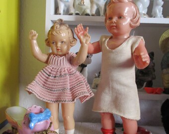 Vintage dollhouse doll with quiff - Milon Gehler, rare 50 years 17 cm