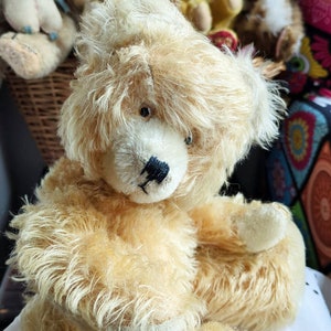 Vintage here comes a pretty fluffy old teddy bear Anton from the Diem company image 2