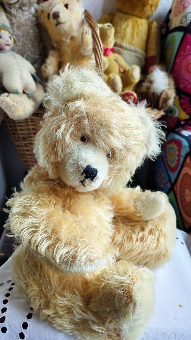 Vintage here comes a pretty fluffy old teddy bear Anton from the Diem company image 2