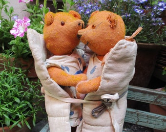 antike Teddybären, 2 Schwestern, wir bleiben zusammen, Plüschbären, Teddybär, Geshwister