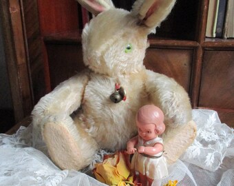 Vintage cute rabbit Hermann Teddy, plush rabbit