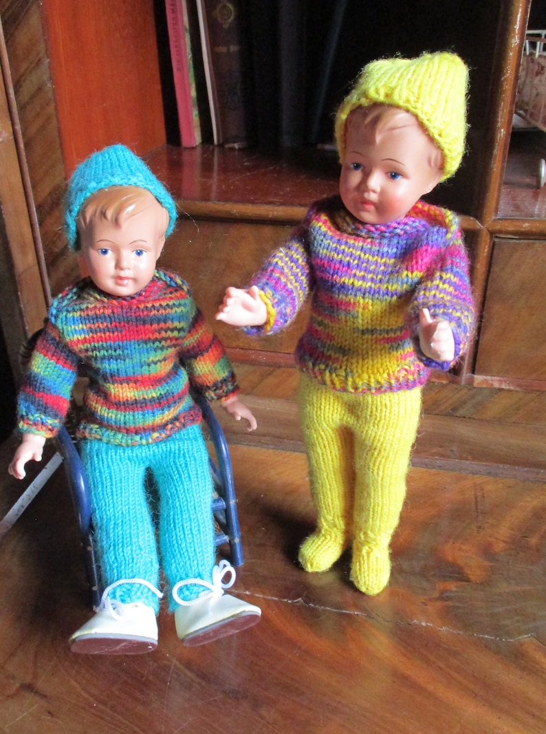 Vintage 2 Stück niedliche Puppenstuben Puppen , Jungenpuppen Bild 2
