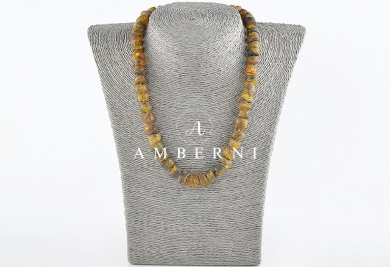 green beads necklace dark green amber raw amber necklace baltic amber necklace 30,2 grams 2594