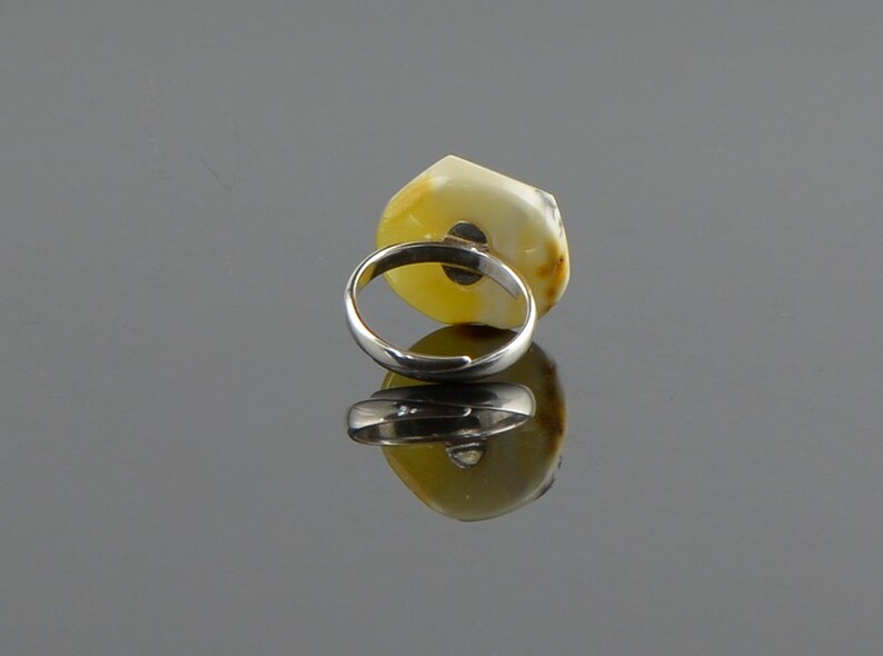 Gemstone ring made from amber