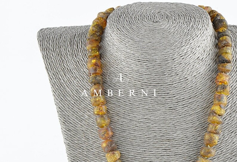 green beads necklace dark green amber raw amber necklace baltic amber necklace 30,2 grams 2594