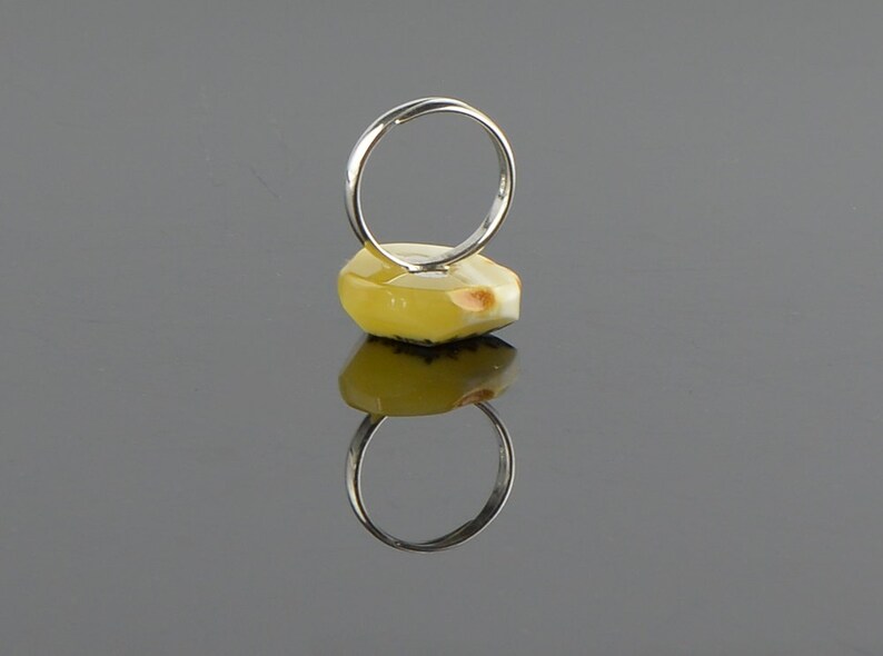 Gemstone ring made from amber
