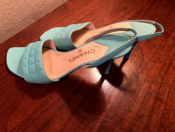 turquoise kitten heel shoes
