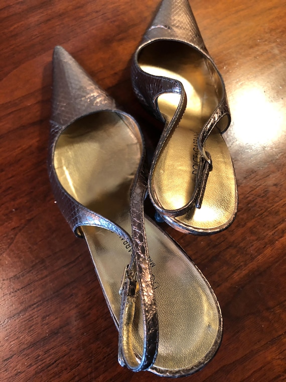 dolce and gabbana gold heels