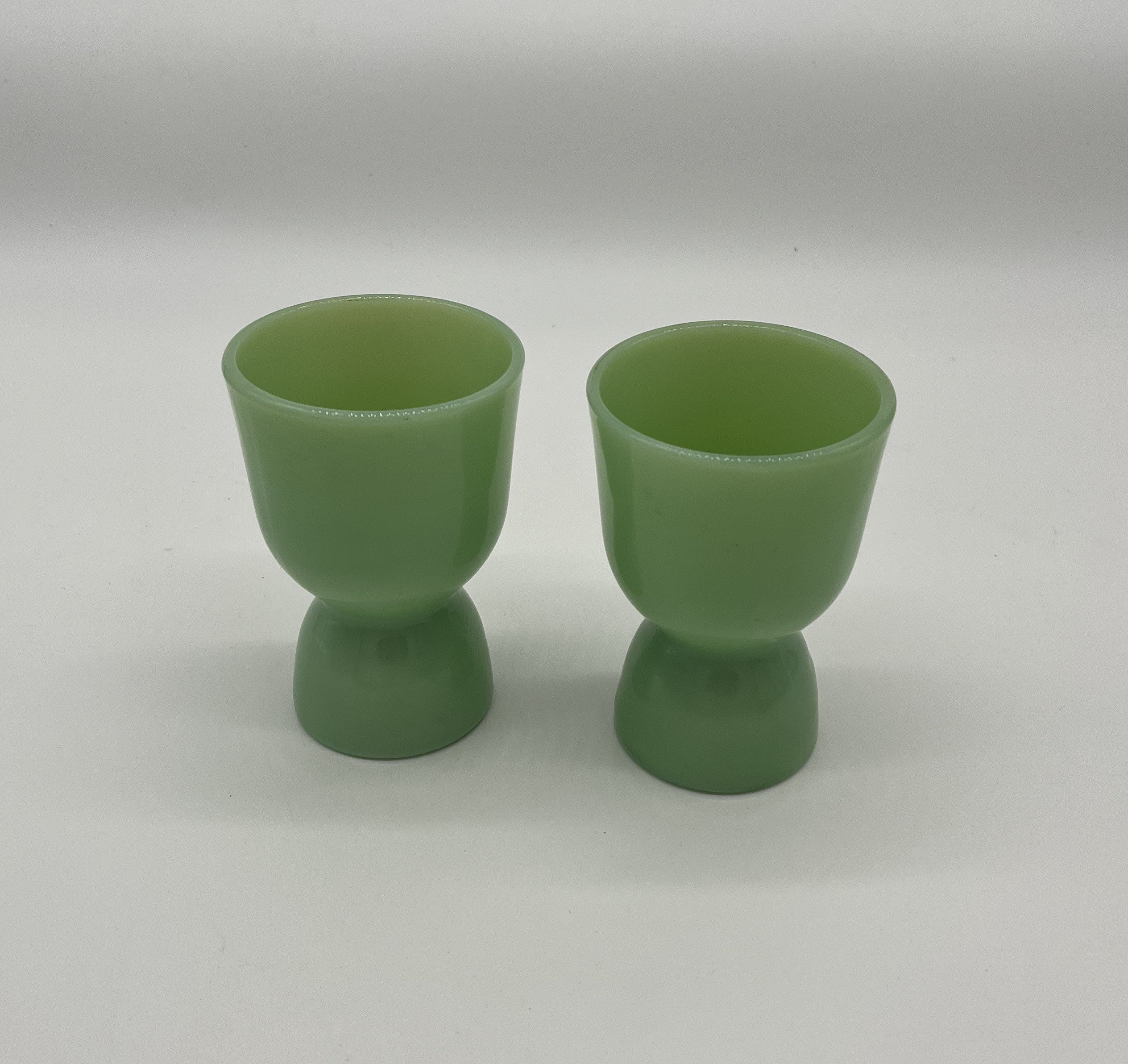 Anchor Hocking Fire King Jadeite Egg Cup/holder 2 Piece Set Etsy