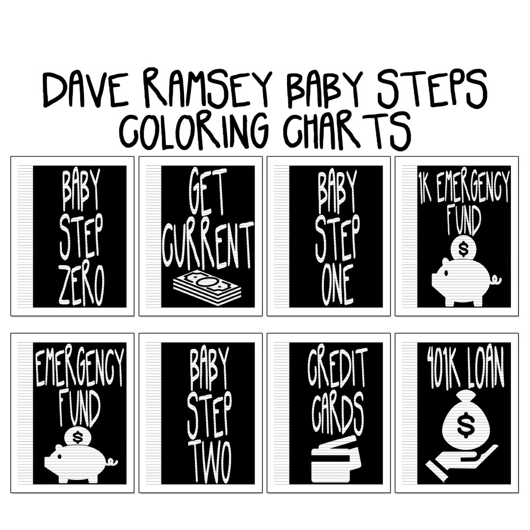 Dave Ramsey Baby Steps Coloring Charts Printables (debt Payoff Charts ...