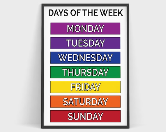 Days Of The Week The Names Of The Days Of The Week Origin And