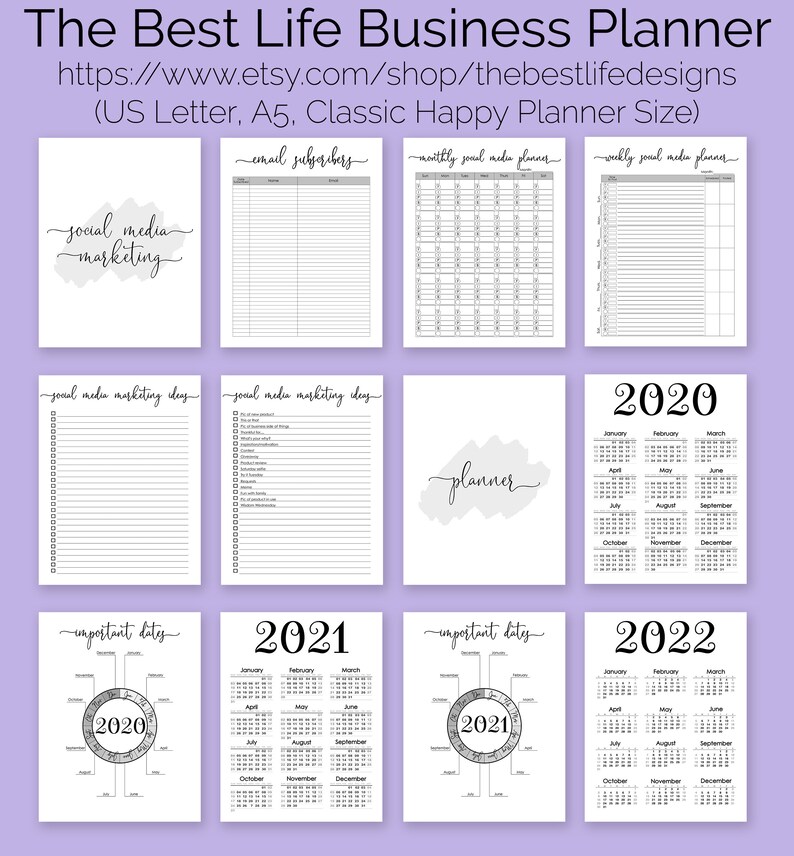 CUSTOMIZABLE Business Planner/binder Printables Bookkeeping - Etsy